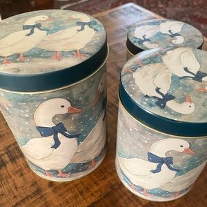 Charming Goose Print Canister Set of (3)